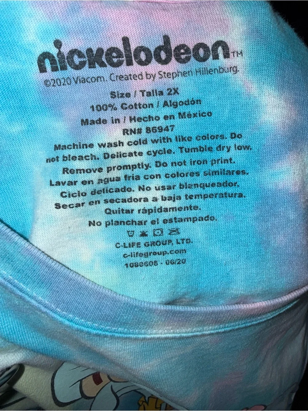 Tie-Dye SpongeBob Character Graphic Tee - Picture 5 of 5